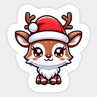 Festive Cheer: Cute Christmas Reindeer Illustration Sticker